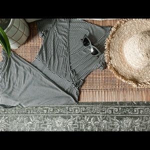 Caution to the Wind Black and White Wrap Dress